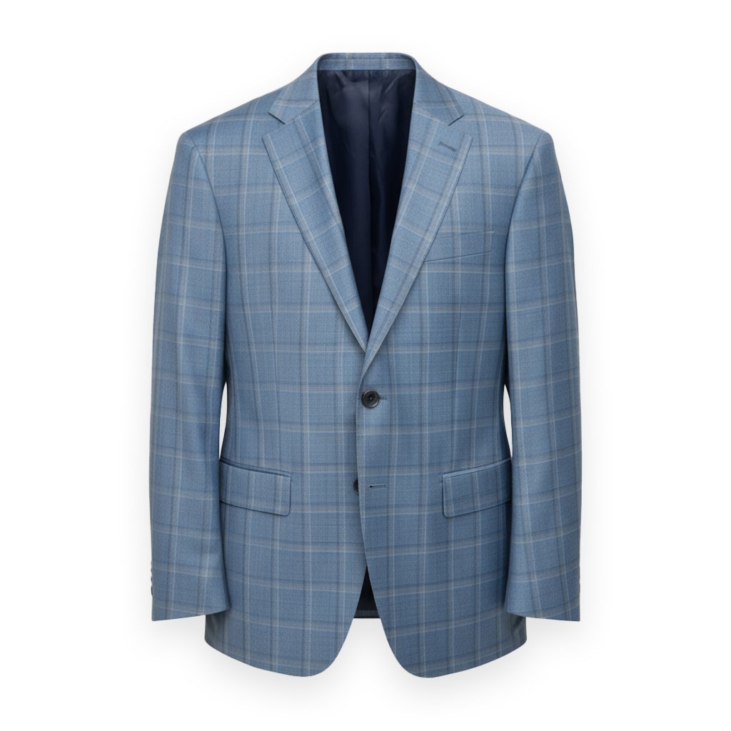 COLLEZIONI BIELLESI イタリア名門 ステルスオーダージャケット Men's Barocci STEEL BLUE/GRAY Plaid Zignone Italian Sport Coat